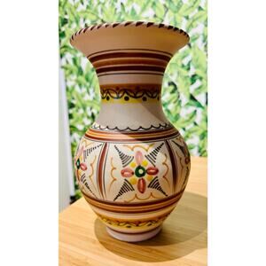 Vintage Hand Painted Ceramic Vase From Spain-Toledo Style